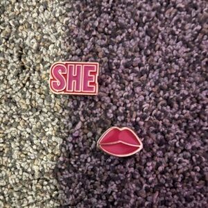 Authentic Crocs “SHE” & “LIPS” Jibbitz - Set of 2
